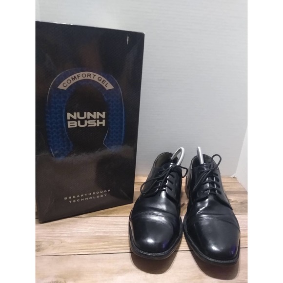 Men’s NUNN BUSH Kore Comfort Gel Sz 9M Lace Up Black Leather Dress Shoes main image 4